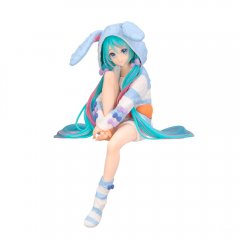 Hatsune Miku Miku Rabbit Ear Hood Pajama Noodle Stopper figure 14cm