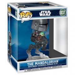 POP figure Rides Deluxe Star Wars Mandalorian & Grogu The Mandalorian with Grogu in Imperial AT-RT