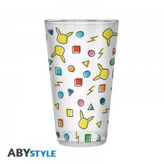 POKEMON - Large Glass - 400ml - Pikachu pattern -