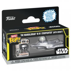 Funko Bitty POP figure Ride Star Wars The Mandalorian In N1 Starfighter With Grogu