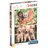 Clementoni Brothers in Fur puzzle 2x60pcs