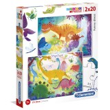 Clementoni Dinosaurs puzzle 2x20pcs