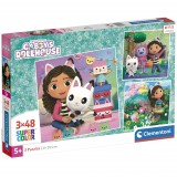 Clementoni Gabbys Dollhouse puzzle 3x48pcs