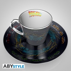 BACK TO THE FUTURE - Mirror Tasse/Becher & plate set - DeLorean