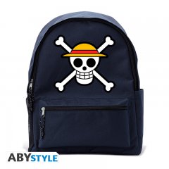 ONE PIECE - Blauer Rucksack mit Totenkopf