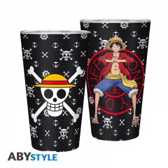 ONE PIECE 400ml Glas - Luffy Motiv