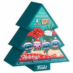 Funko Pocket POP pack 4 figures Disney Stitch Tree Holiday