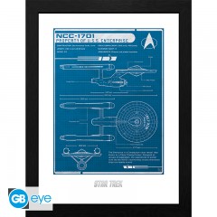 Star Trek - USS Enterprise Plan gerahmt