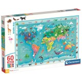 Clementoni Wildlife Map maxi puzzle 60pcs